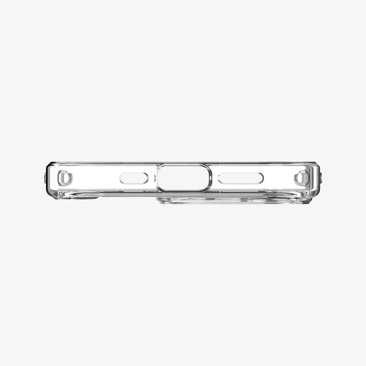 ACS03268 - iPhone 13 Pro Case Ultra Hybrid Mag Safe Compatible in black showing the bottom with precise cutouts