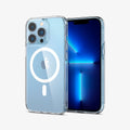 ACS03267 - iPhone 13 Pro Case Ultra Hybrid Mag Safe Compatible in white showing the back and front