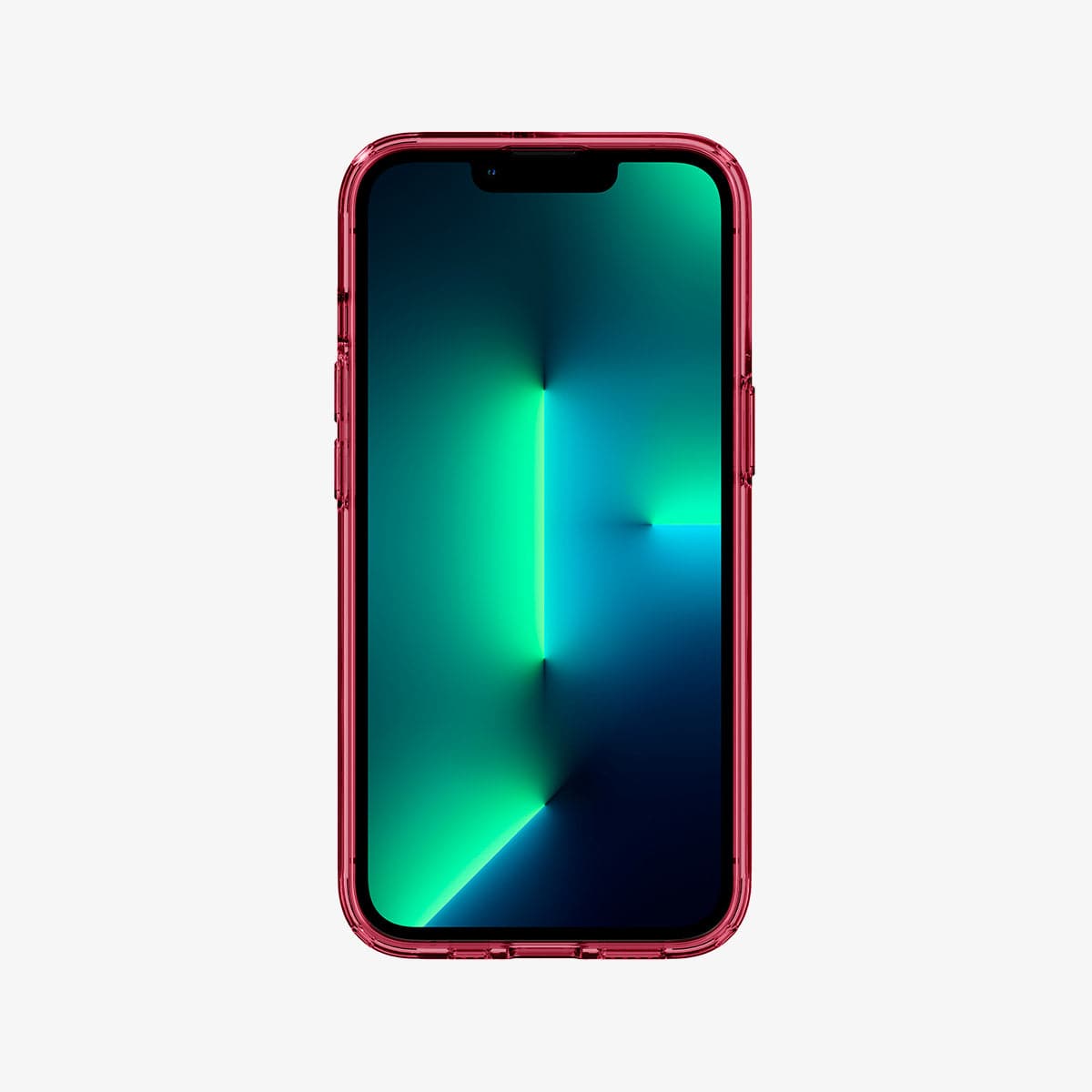 ACS03263 - iPhone 13 Pro Case Ultra Hybrid in red crystal showing the front