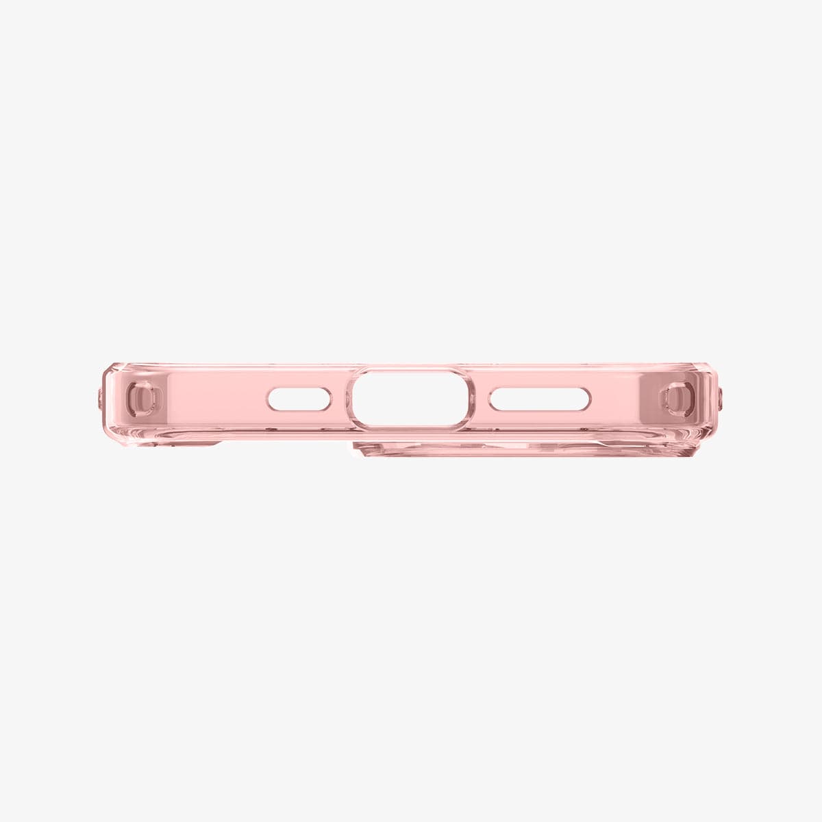ACS03264 - iPhone 13 Pro Case Ultra Hybrid in rose crystal showing the bottom with precise cutouts