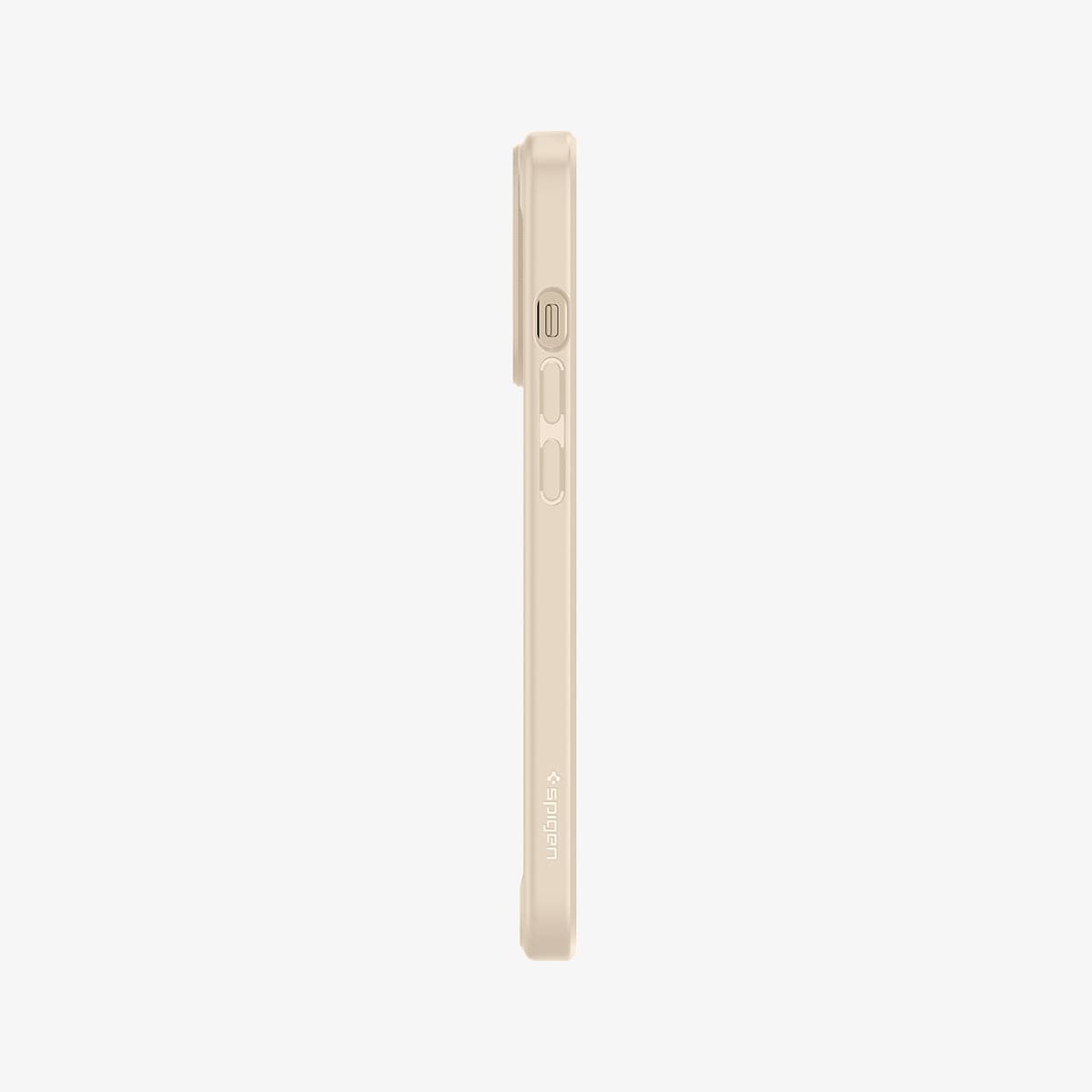 ACS03265 - iPhone 13 Pro Case Ultra Hybrid in sand beige showing the side with volume controls
