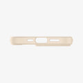ACS03265 - iPhone 13 Pro Case Ultra Hybrid in sand beige showing the bottom with precise cutouts