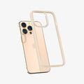 ACS03265 - iPhone 13 Pro Case Ultra Hybrid in sand beige showing the back with case hovering away from device