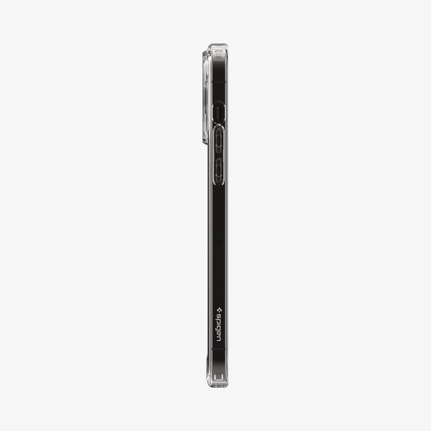 ACS04970 - iPhone 14 Pro Case Ultra Hybrid (MagFit) in graphite showing the sides with volume controls