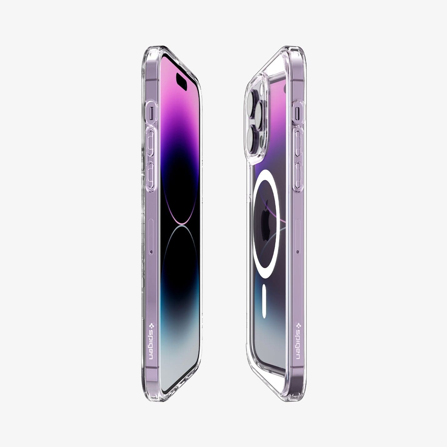 ACS04969 - iPhone 14 Pro Case Ultra Hybrid (MagFit) in white showing the sides, partial back and front