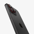 AGL05217 - iPhone 15 Pro / 15 Pro Max Optik Pro Lens Protector L-series showing the back and side zoomed in on camera lens