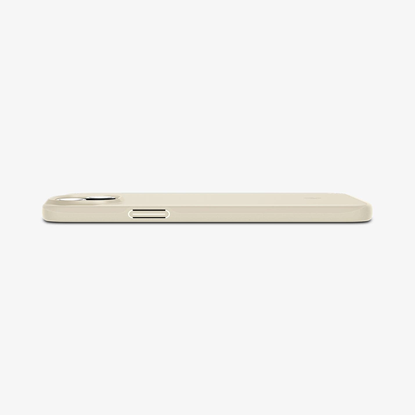 ACS06782 - iPhone 15 Case Thin Fit in mute beige showing the side