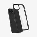 ACS06799 - iPhone 15 Case Ultra Hybrid in matte black showing the back with case hovering away from device