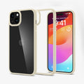 ACS06800 - iPhone 15 Case Ultra Hybrid in mute beige showing the back, inside and front