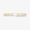 ACS06800 - iPhone 15 Case Ultra Hybrid in mute beige showing the bottom with precise cutouts