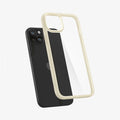 ACS06800 - iPhone 15 Case Ultra Hybrid in mute beige showing the back with case hovering away from device