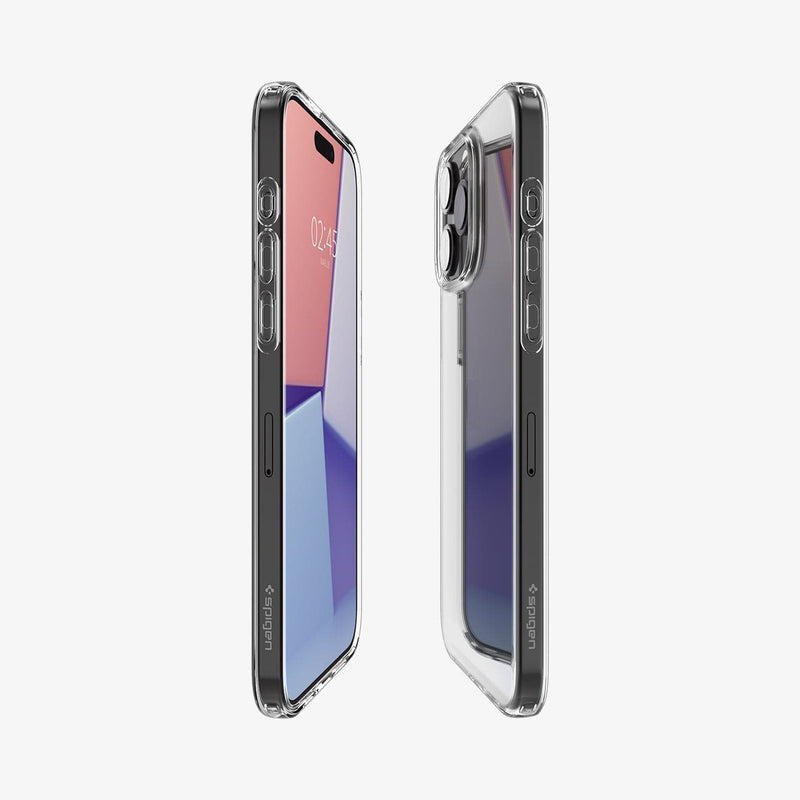 ACS06699 - iPhone 15 Pro Case Liquid Crystal in crystal clear showing the sides, partial front and back