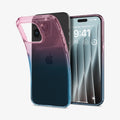 ACS06700 - iPhone 15 Pro Case Liquid Crystal in gradation pink showing the back and front