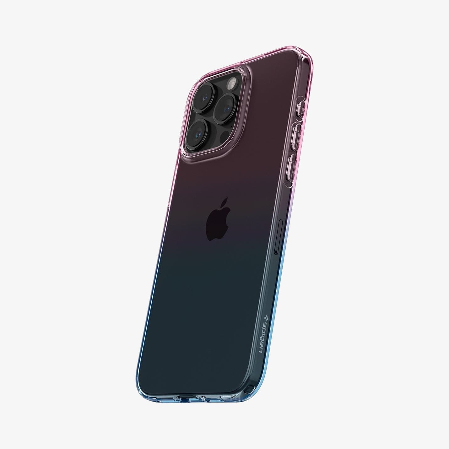 ACS06700 - iPhone 15 Pro Case Liquid Crystal in gradation pink showing the back and side