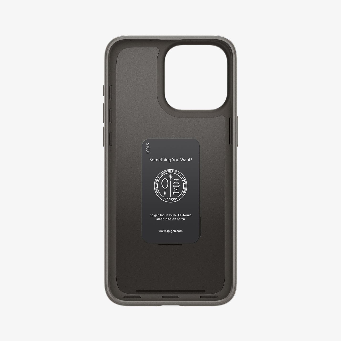  ACS06687 - iPhone 15 Pro Case Thin Fit in gunmetal showing the inside of case