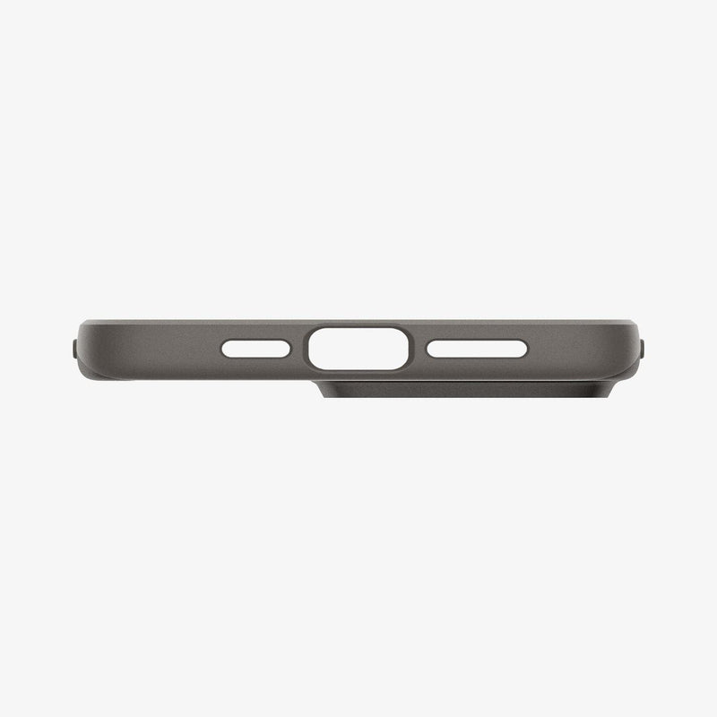 ACS06687 - iPhone 15 Pro Case Thin Fit in gunmetal showing the bottom
