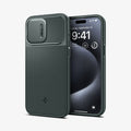 ACS06739 - iPhone 15 Pro Case Optik Armor (MagFit) in abyss green showing the back and front