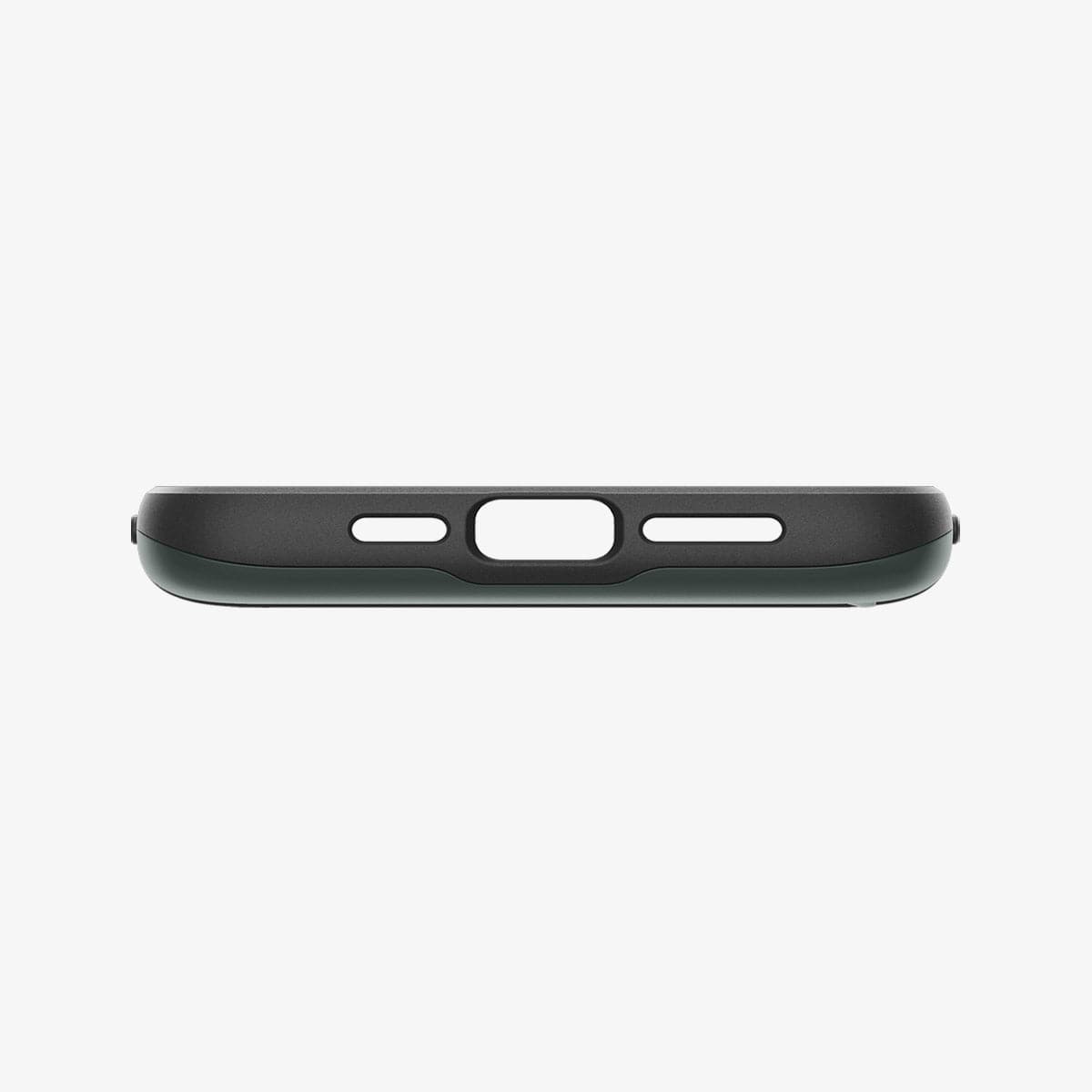 ACS04983 - iPhone 14 Pro Case Slim Armor CS in abyss green showing the bottom with precise cutouts