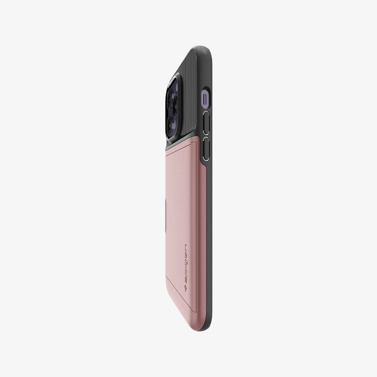 ACS04981 - iPhone 14 Pro Case Slim Armor CS in rose gold showing the side and partial back