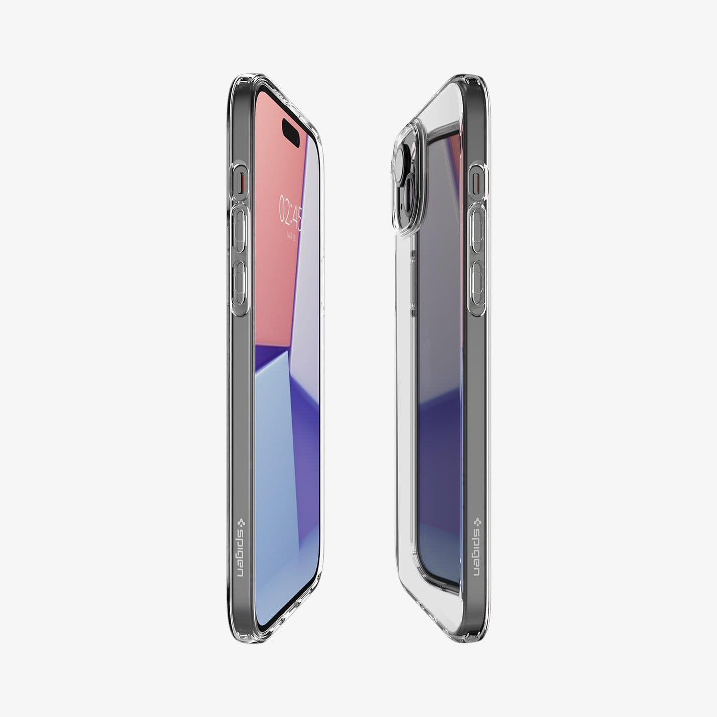 ACS06647 - iPhone 15 Plus Case Liquid Crystal in crystal clear showing the sides, partial front and back