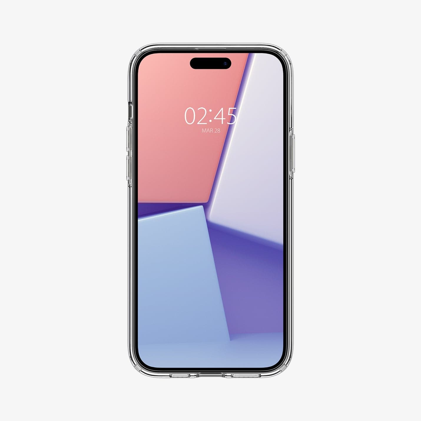 ACS06647 - iPhone 15 Plus Case Liquid Crystal in crystal clear showing the front