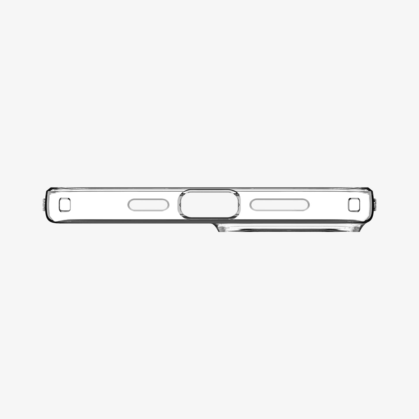 ACS06647 - iPhone 15 Plus Case Liquid Crystal in crystal clear showing the bottom
