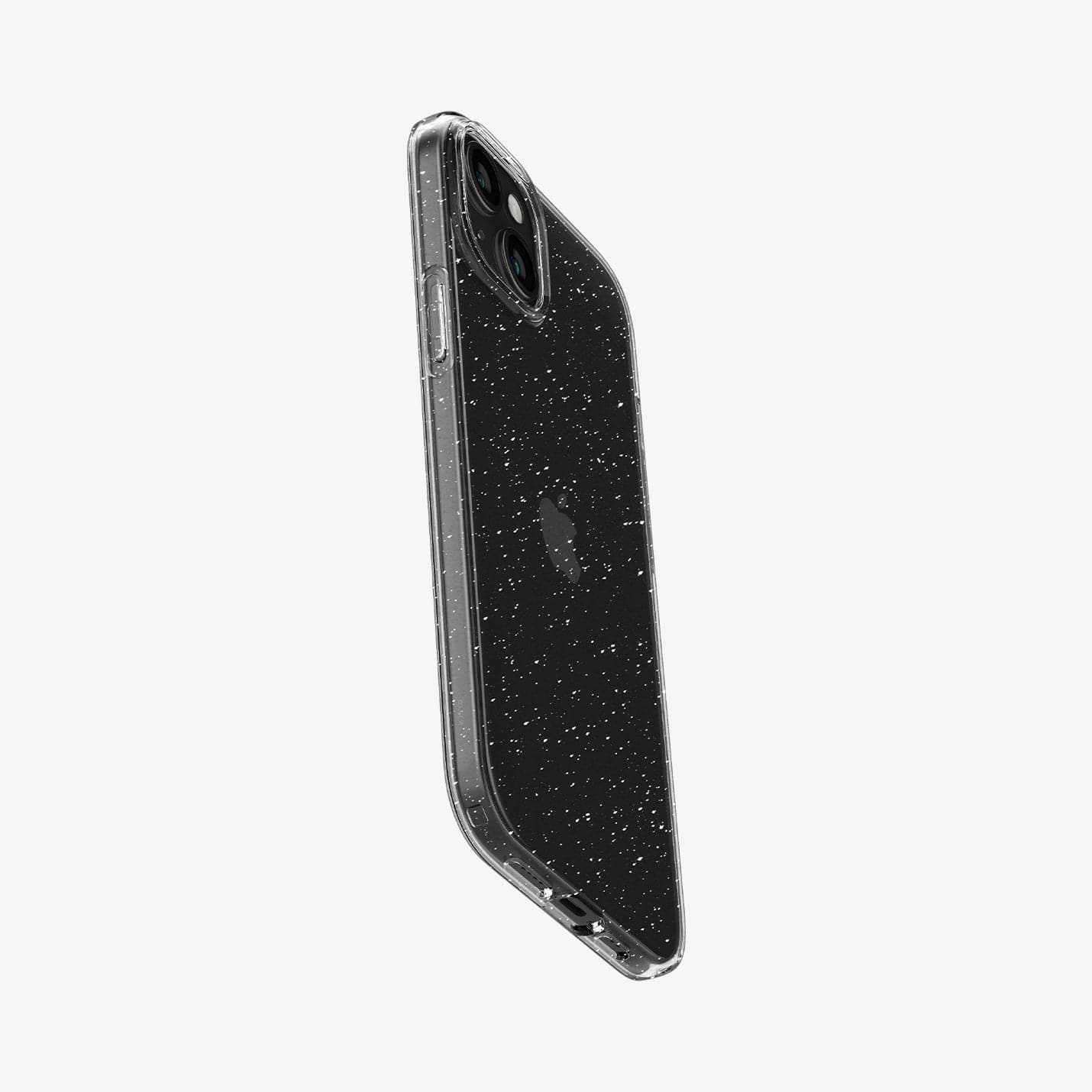 ACS06648 - iPhone 15 Plus Case Liquid Crystal Glitter in crystal quartz showing the back, side and bottom