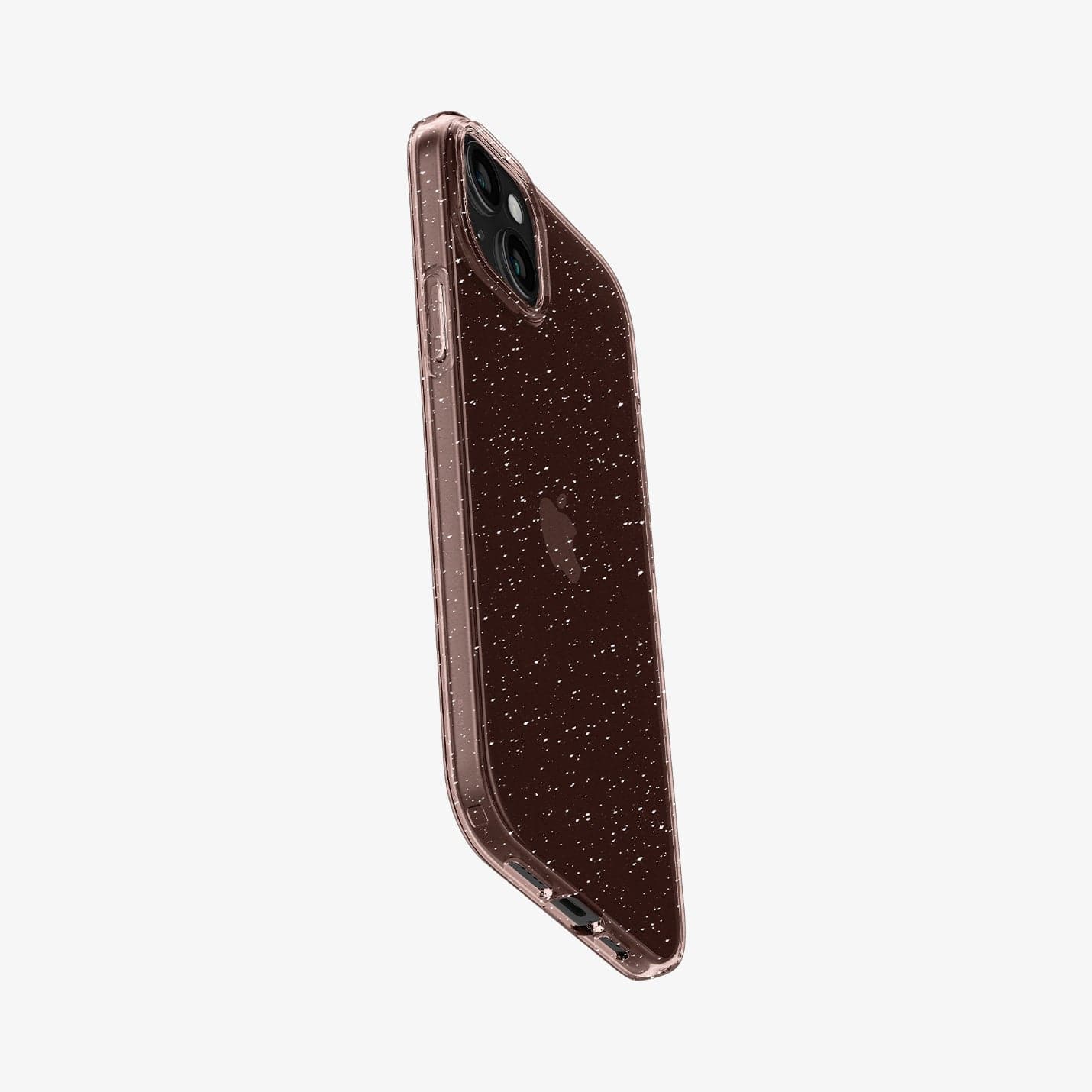ACS06649 - iPhone 15 Plus Case Liquid Crystal Glitter in rose quartz showing the back, side and bottom
