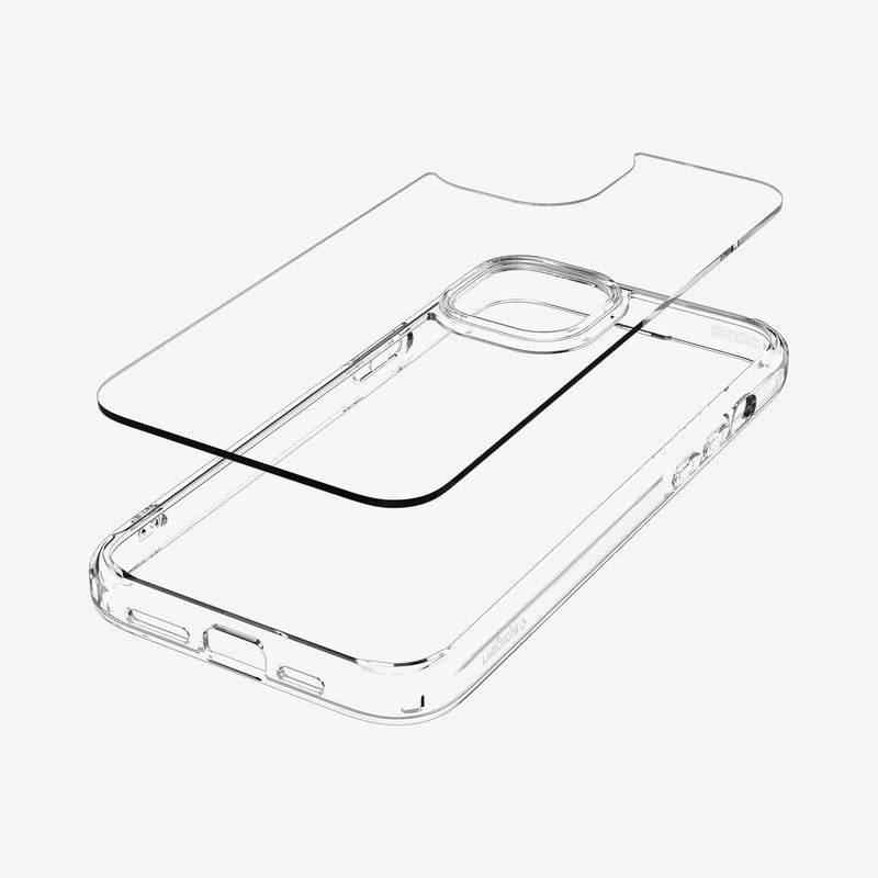 ACS06653 - iPhone 15 Plus Case Ultra Hybrid in crystal clear showing the multiple layers of case