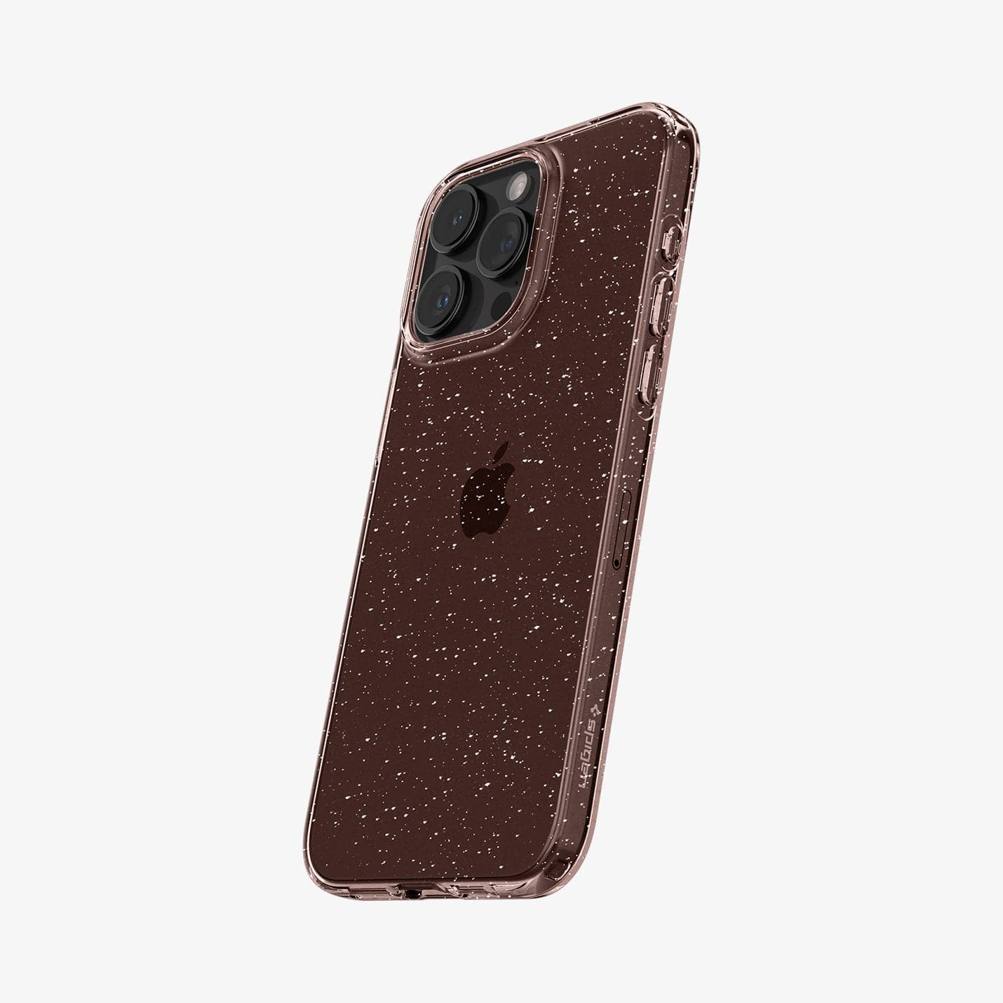 ACS06560 - iPhone 15 Pro Max Case Liquid Crystal Glitter in rose quartz showing the back and side