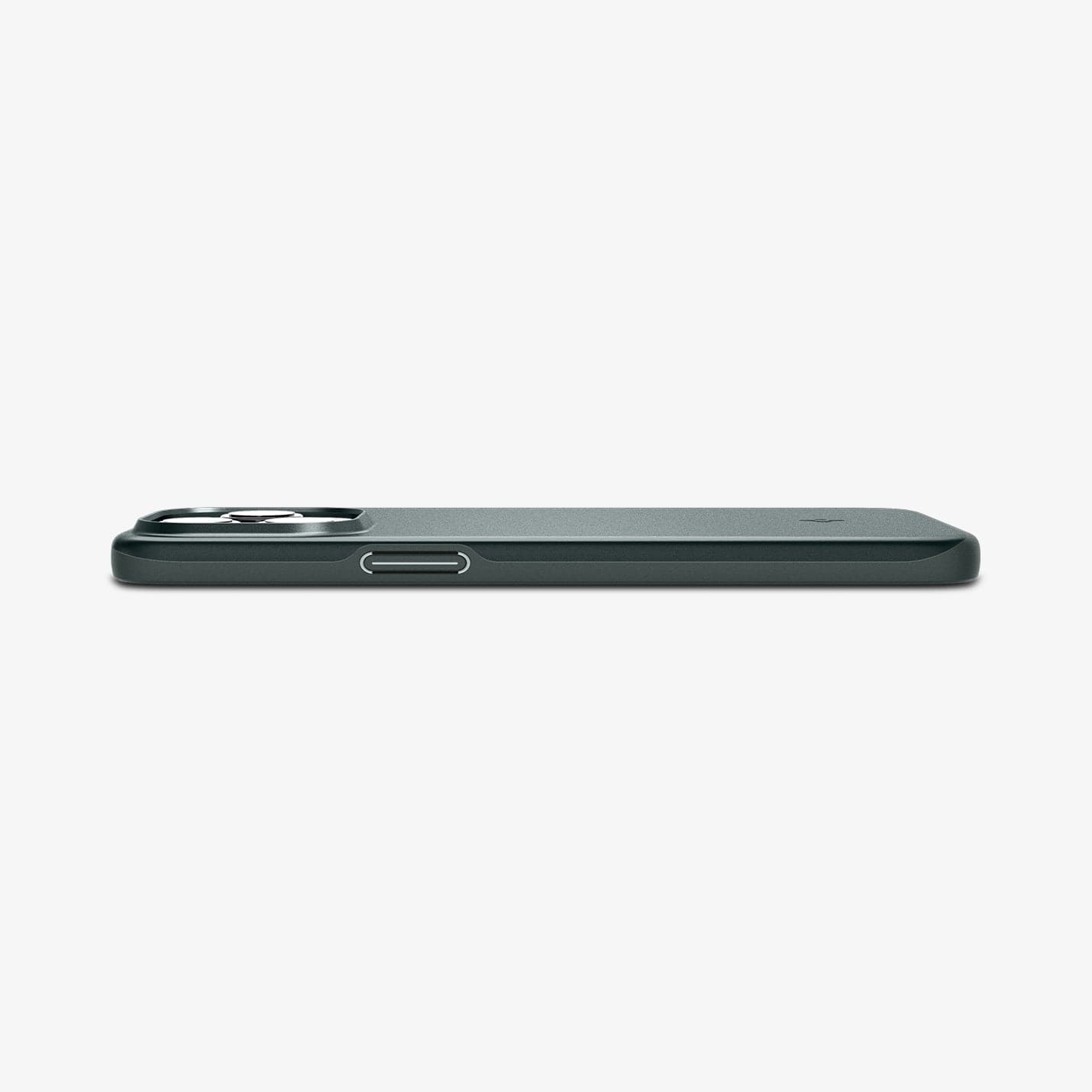 ACS06548 - iPhone 15 Pro Max Case Thin Fit in abyss green showing the side