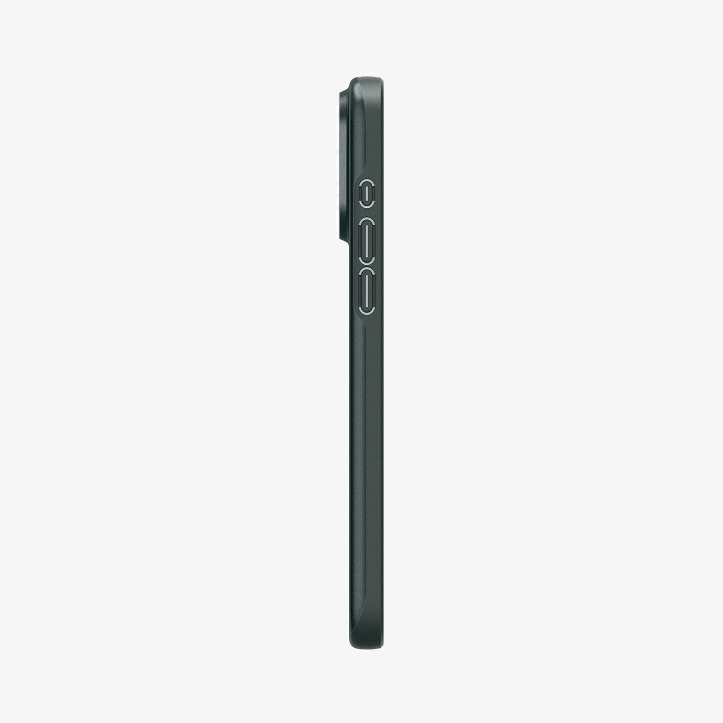 ACS06548 - iPhone 15 Pro Max Case Thin Fit in abyss green showing the side