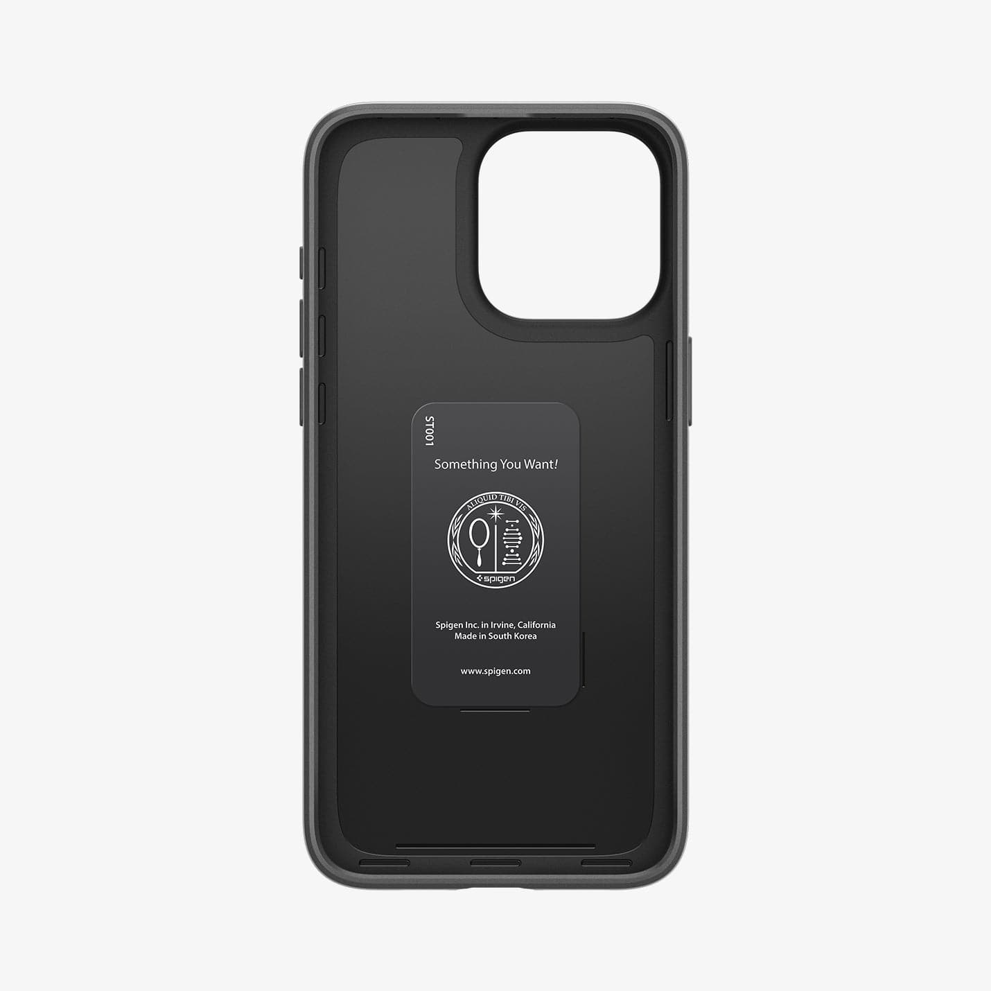 ACS06544 - iPhone 15 Pro Max Case Thin Fit in black showing the inside of case