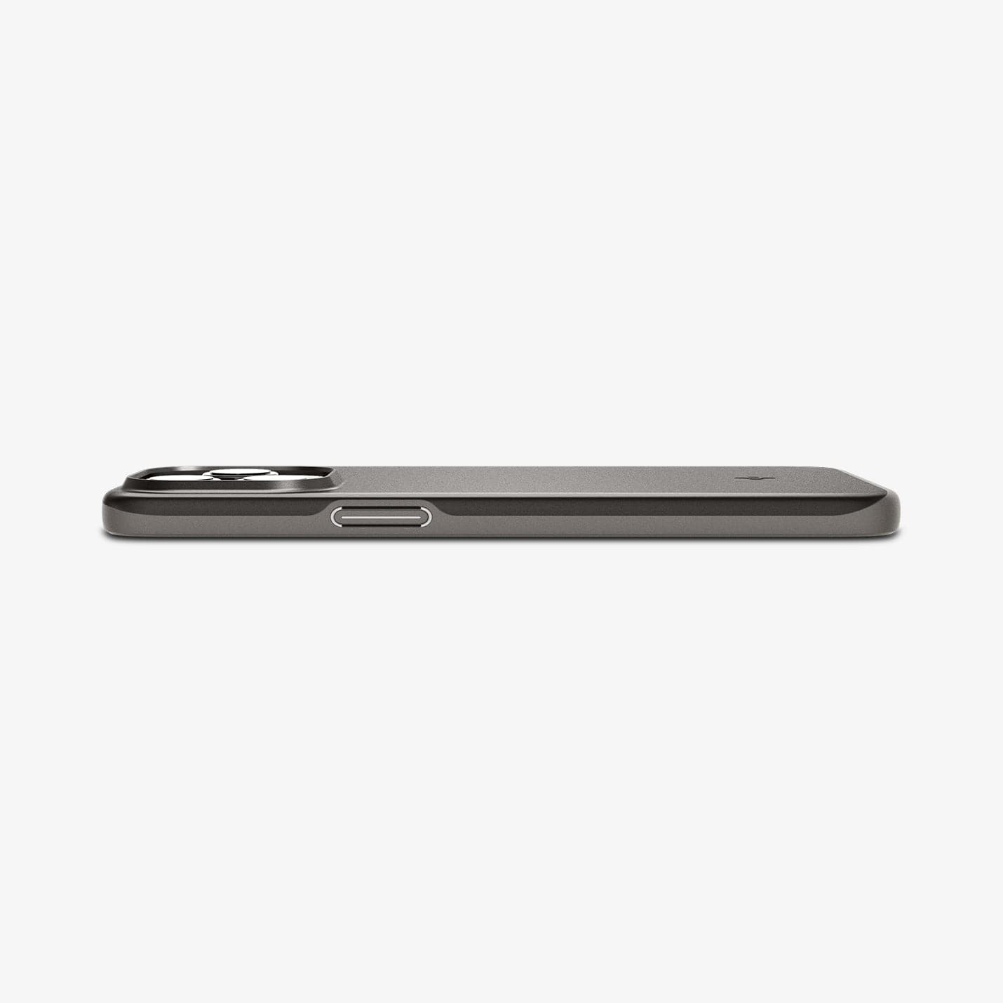 ACS06545 - iPhone 15 Pro Max Case Thin Fit in gunmetal showing the side