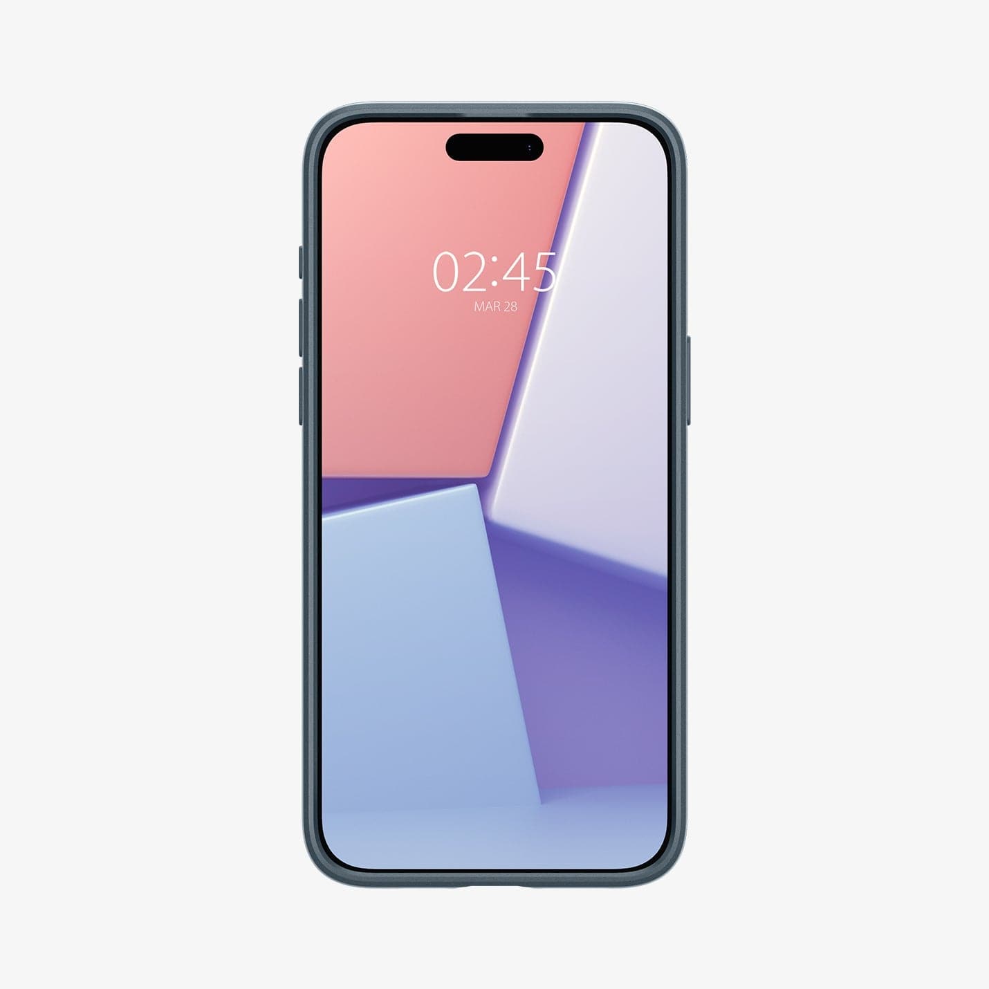  ACS06546 - iPhone 15 Pro Max Case Thin Fit in metal slate showing the front