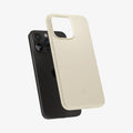 ACS06551 - iPhone 15 Pro Max Case Thin Fit in mute beige showing the back with case hovering away from device