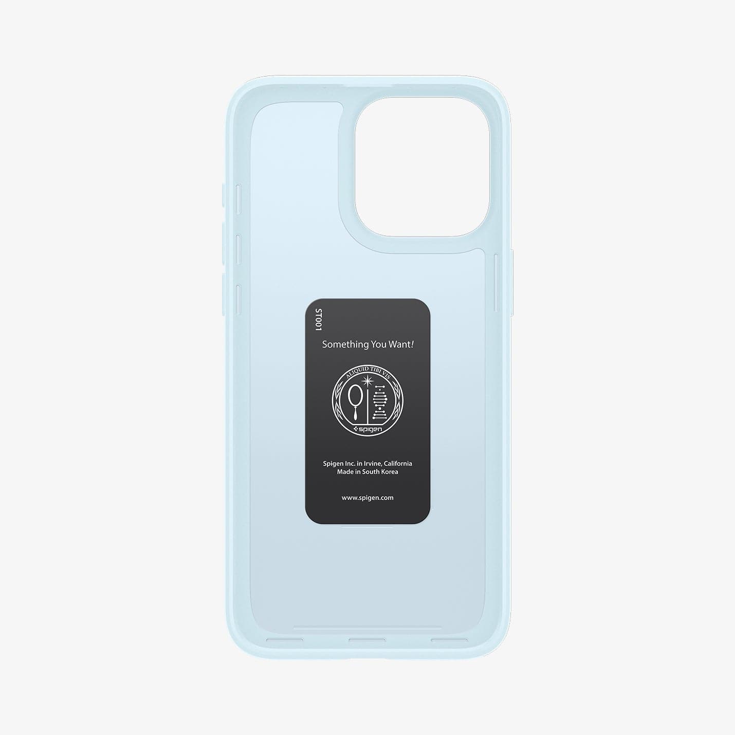 ACS06550 - iPhone 15 Pro Max Case Thin Fit in mute blue showing the inside of case