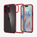 ACS07054 - iPhone 15 Pro Case Ultra Hybrid in deep red showing the back, inside and front