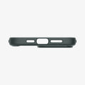  ACS06574 - iPhone 15 Pro Max Case Ultra Hybrid in abyss green showing the bottom with precise cutouts