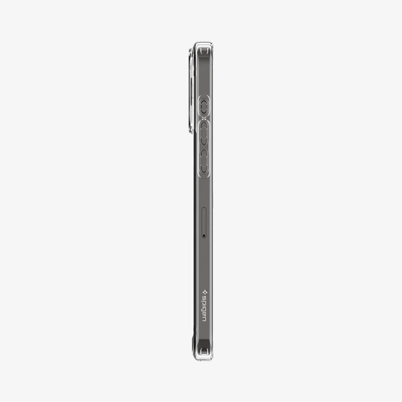 ACS06565 - iPhone 15 Pro Max Case Ultra Hybrid in crystal clear showing the side with volume controls