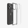 ACS06575 - iPhone 15 Pro Max Case Ultra Hybrid in space crystal showing the multiple layers of case hovering away from device