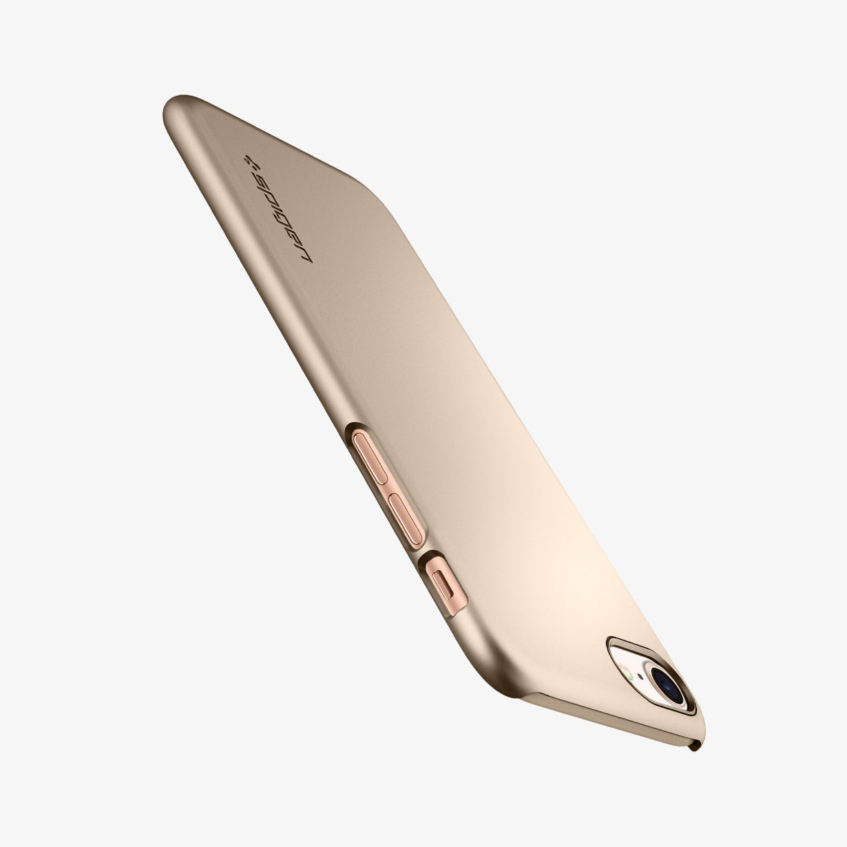 042CS20732 - iPhone SE Thin Fit case in rose gold showing the angled back