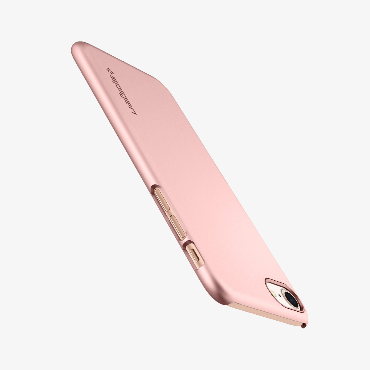 042CS20429 - iPhone SE Thin Fit case in rose gold showing the angled back