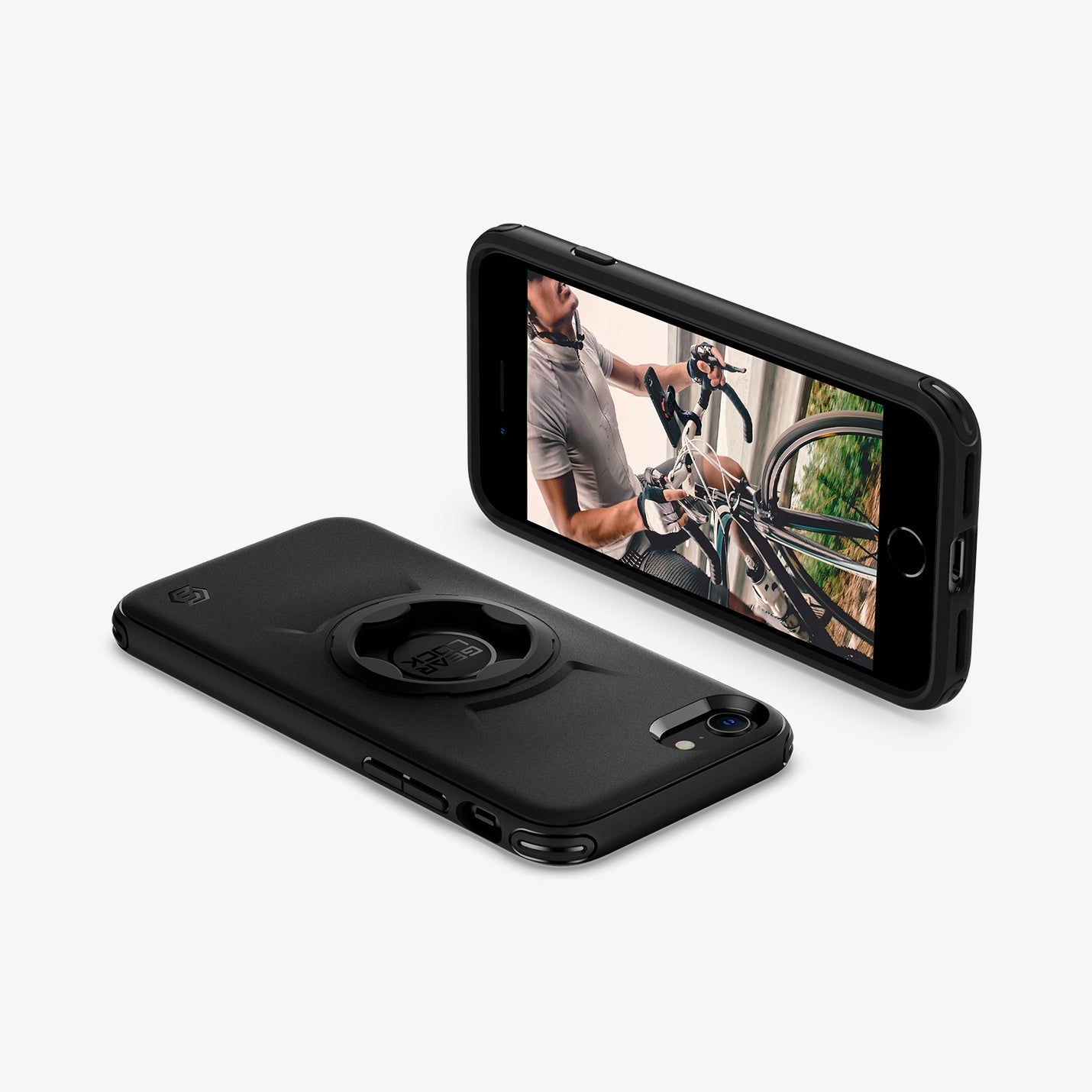 ACS01590 - iPhone SE Gearlock Bike Mount case showing the back and front