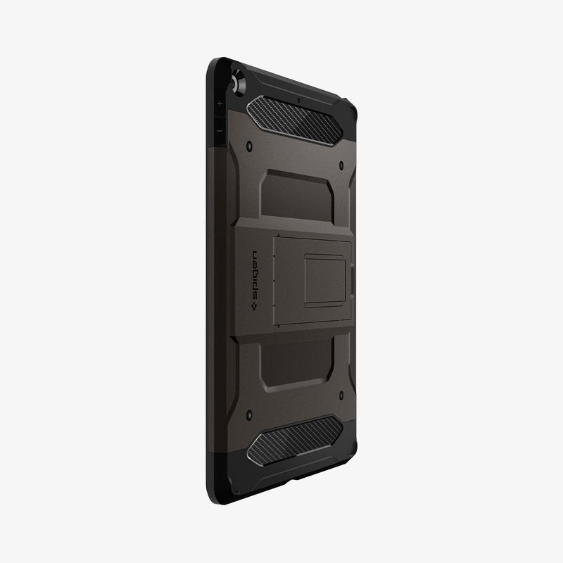 ACS00378 - iPad 10.2" Case Tough Armor Tech in gunmetal showing the back and side