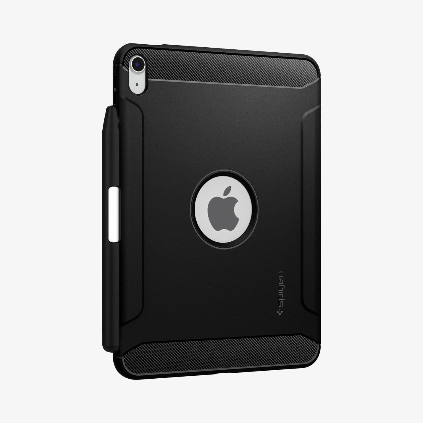 ACS05552 - iPad 10.9" Case Rugged Armor in black showing the back and partial side