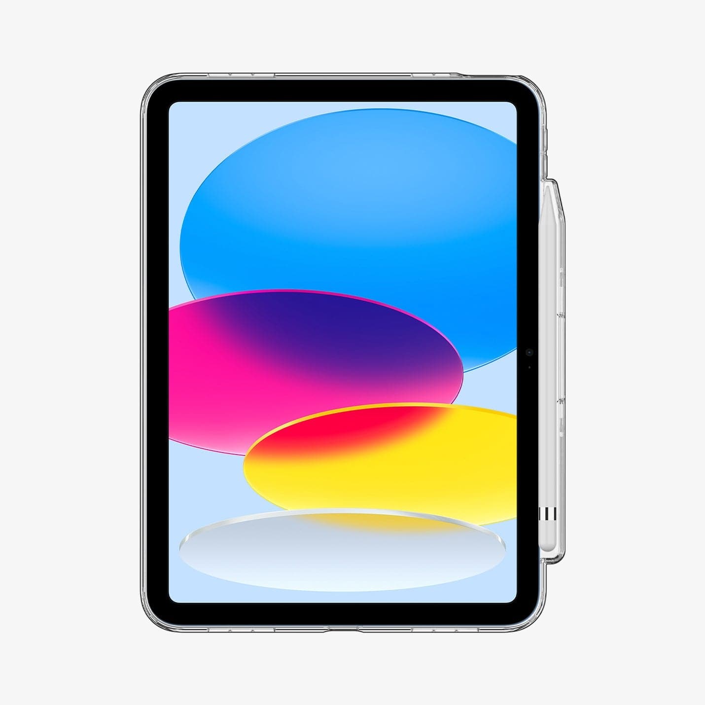 ACS05419 - iPad 10.9" Case Air Skin Hybrid S in crystal clear showing the front with pencil in slot