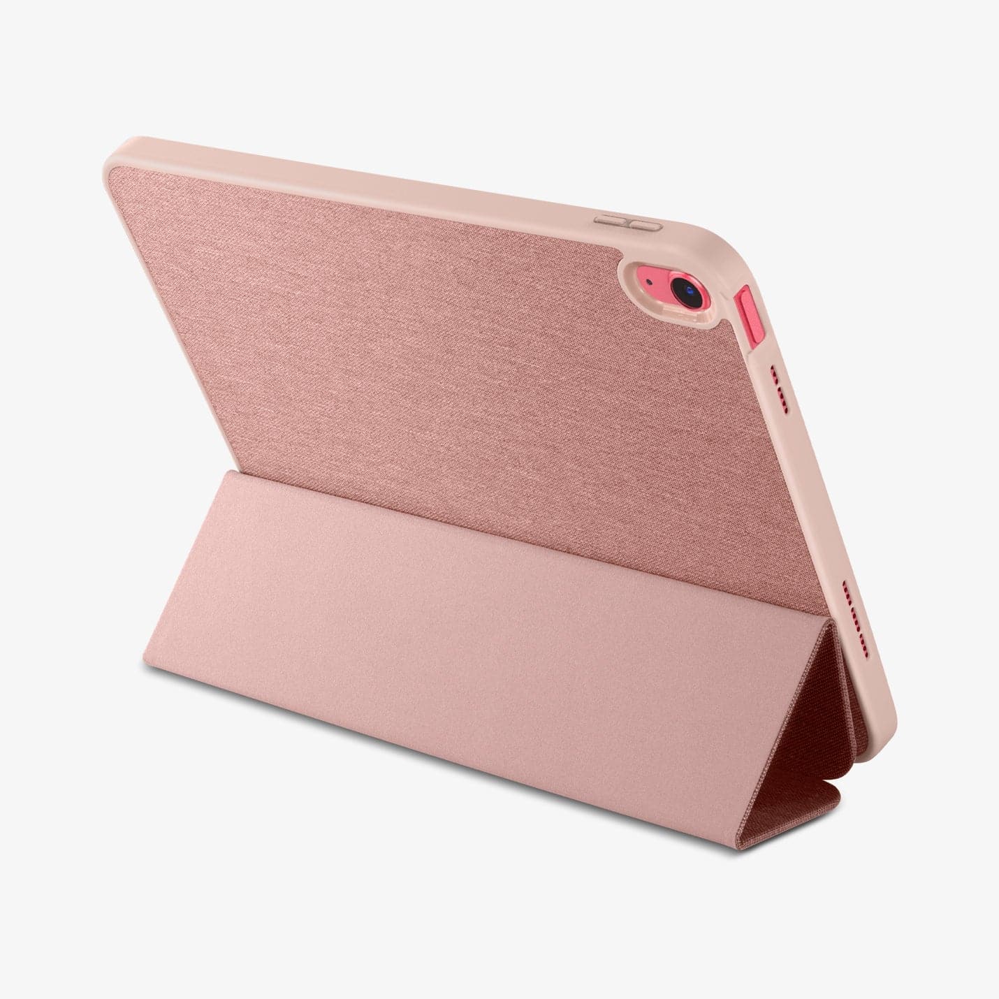 ACS05307 - iPad 10.9" Case Urban Fit in rose gold showing the back with device propped up by built in kickstand