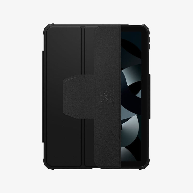 ACS02697 - iPad Air 10.9" (2022 / 2020) Case Ultra Hybrid Pro in black showing the front with cover slightly open