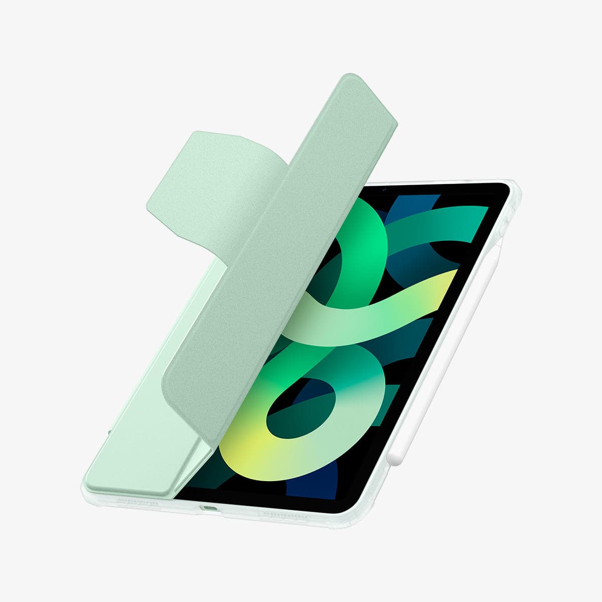 ACS02700 - iPad Air 10.9" (2022 / 2020) Case Ultra Hybrid Pro in green showing the front with cover half open